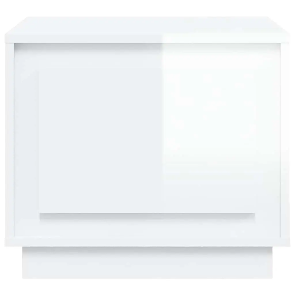 Coffee Table High Gloss White Storage Cabinet Living Room Accent Furniture