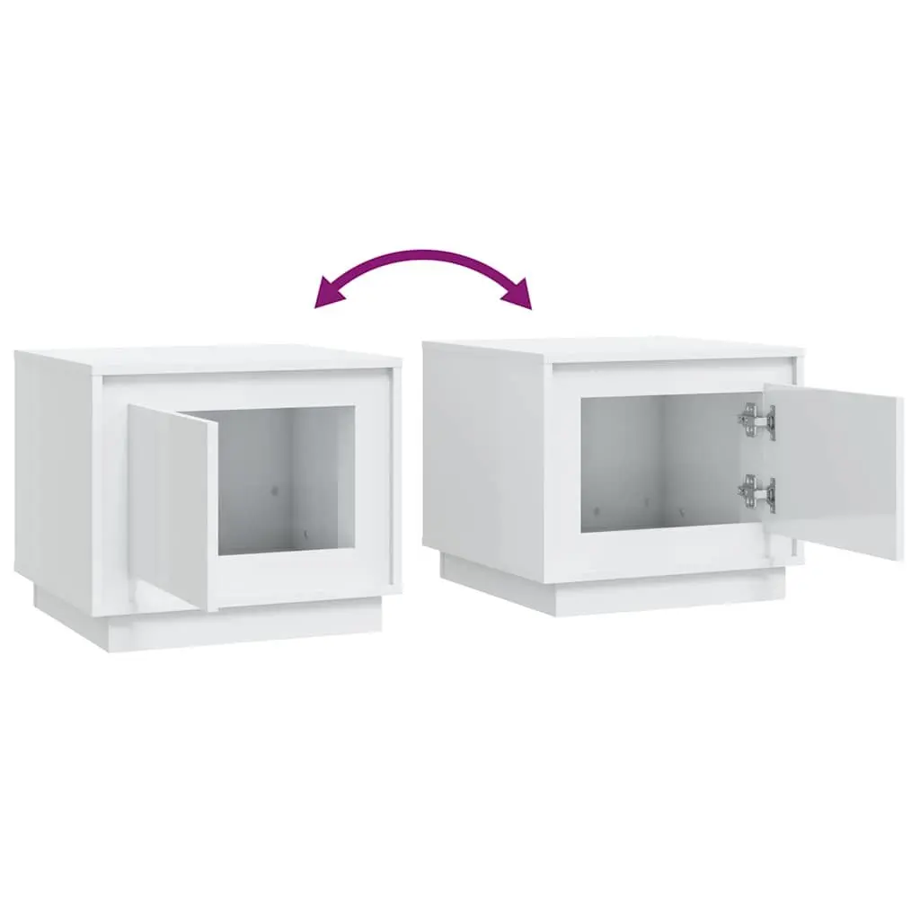 Coffee Table High Gloss White Storage Cabinet Living Room Accent Furniture