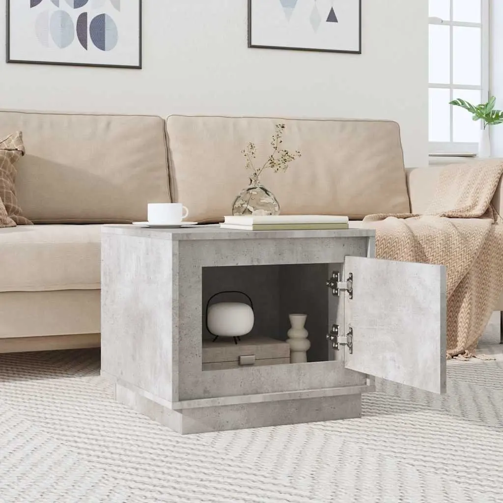 Coffee Table Storage Grey Engineered Wood 51x50x44cm