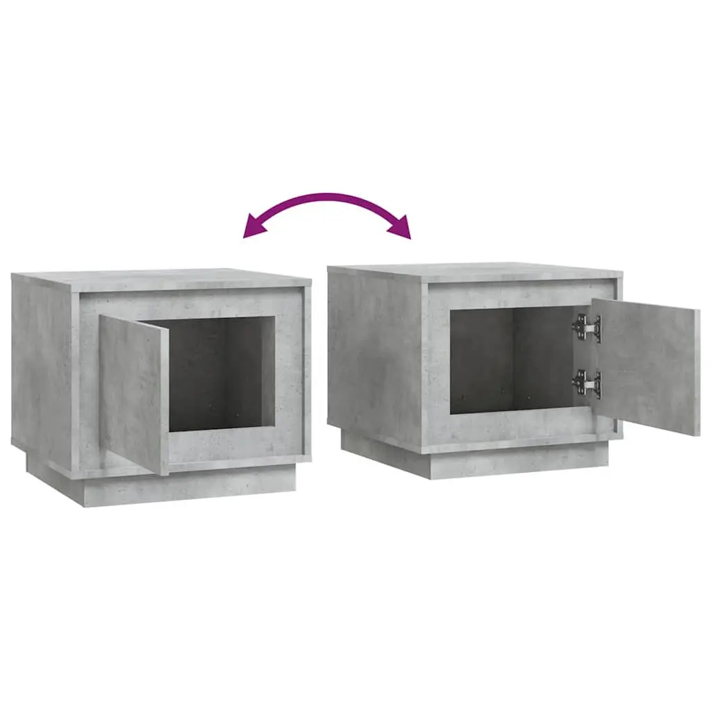 Coffee Table Storage Grey Engineered Wood 51x50x44cm