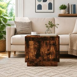 Warm Smoked Oak Coffee Table with Ample Storage