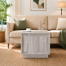 Grey Engineered Wood Coffee Table with Ample Storage