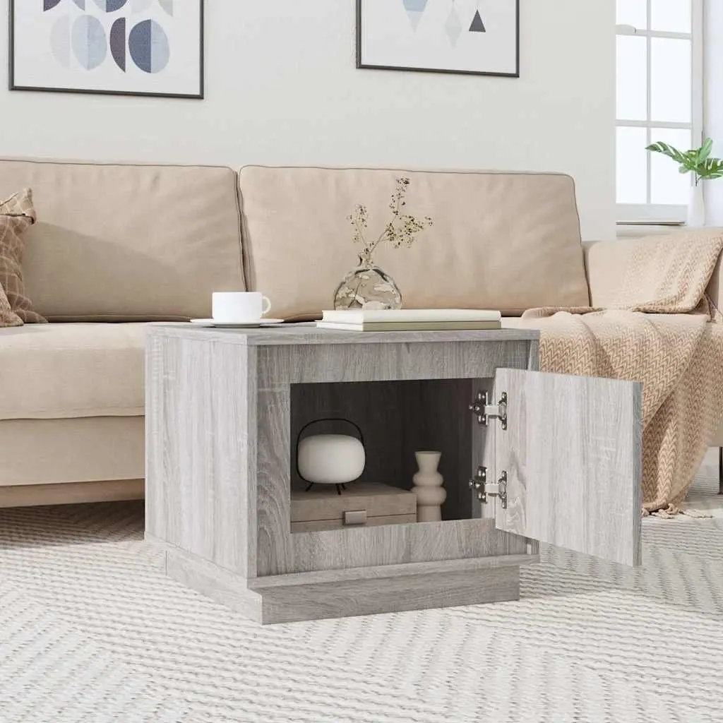 Coffee Table Storage Grey Engineered Wood 51L x 50W x 44H cm