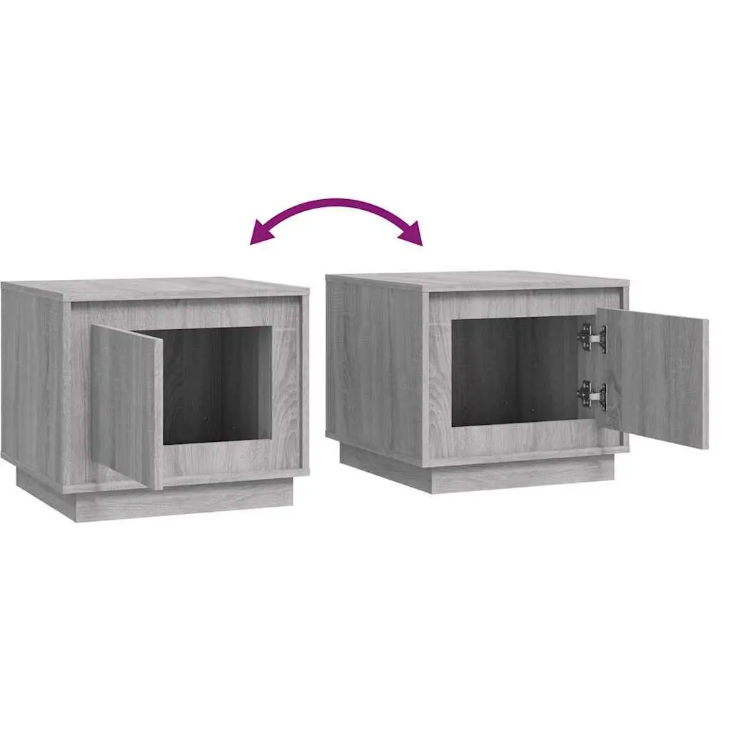 Coffee Table Storage Grey Engineered Wood 51L x 50W x 44H cm