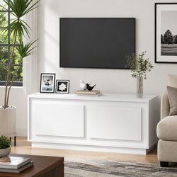 Practical White Coffee Table with Storage 102x50x44 cm