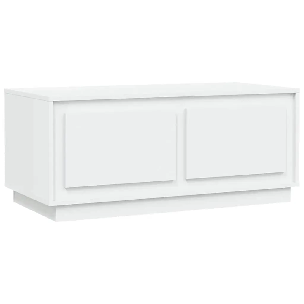 White Coffee Table with Storage 102x50x44 cm