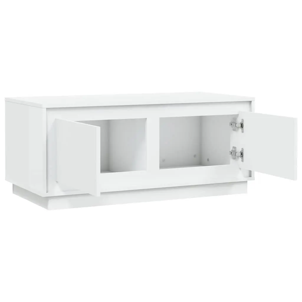 White Coffee Table with Storage 102x50x44 cm