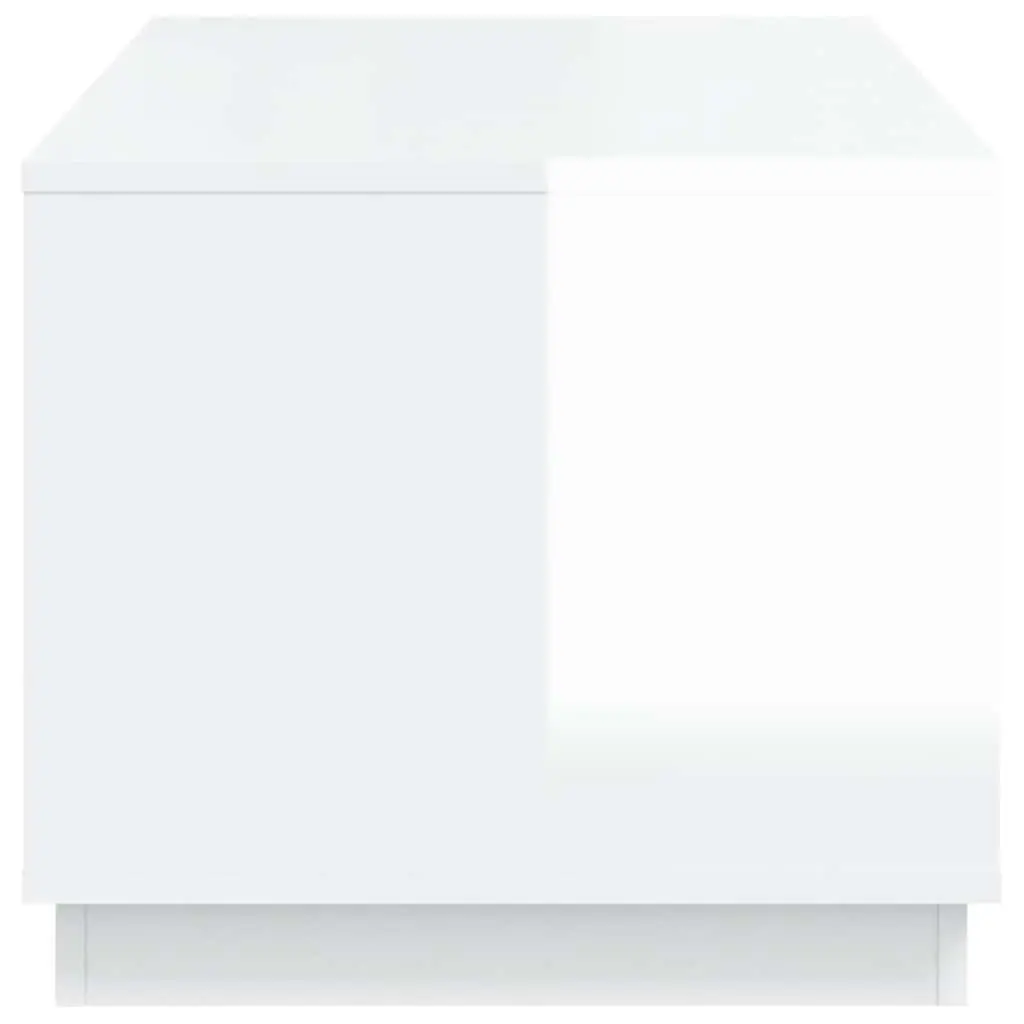Coffee Table White High Gloss Storage Compartments Engineered Wood Living Room
