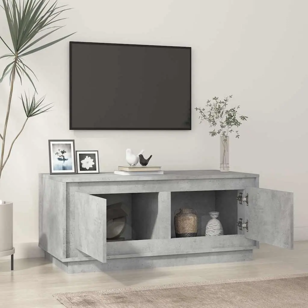 Coffee Table Grey Storage Compartments Doors Engineered Wood Living Room