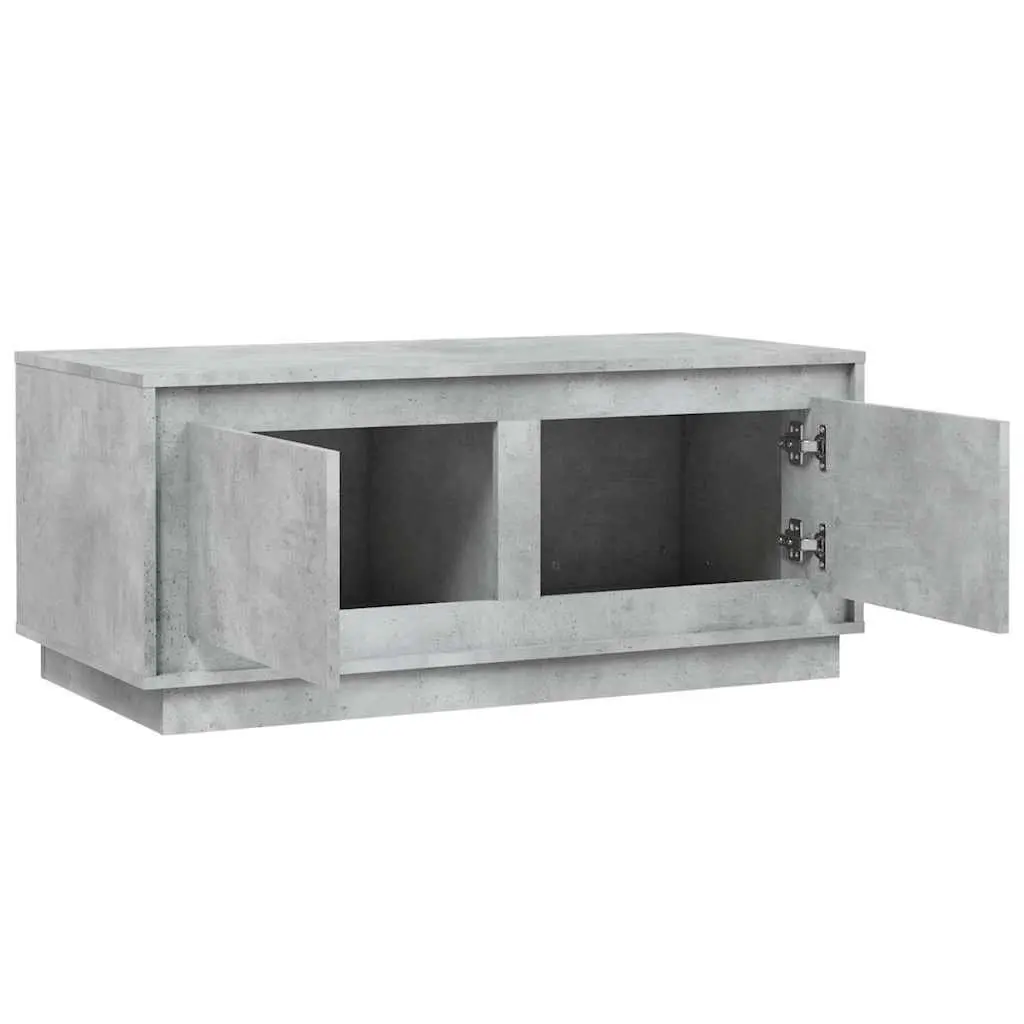Coffee Table Grey Storage Compartments Doors Engineered Wood Living Room