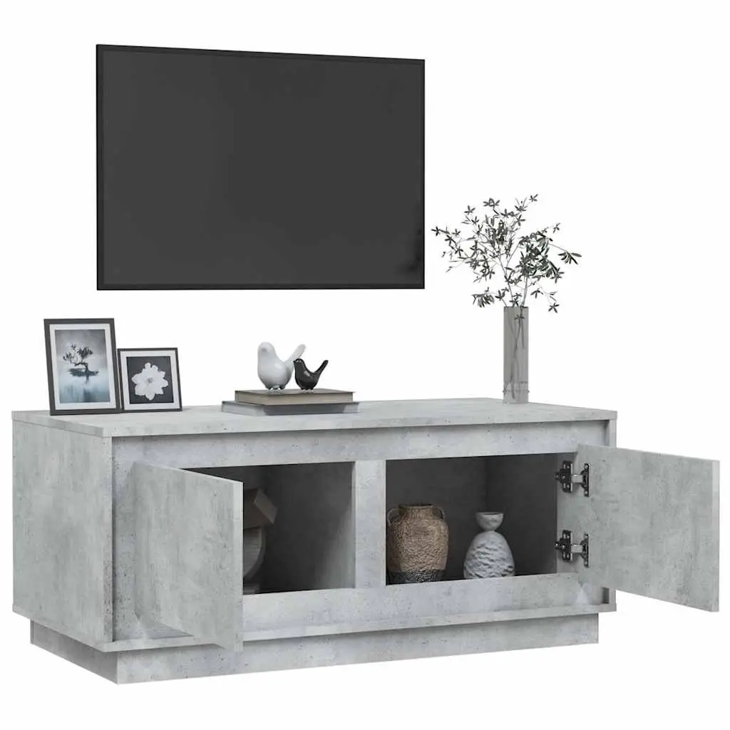 Coffee Table Grey Storage Compartments Doors Engineered Wood Living Room