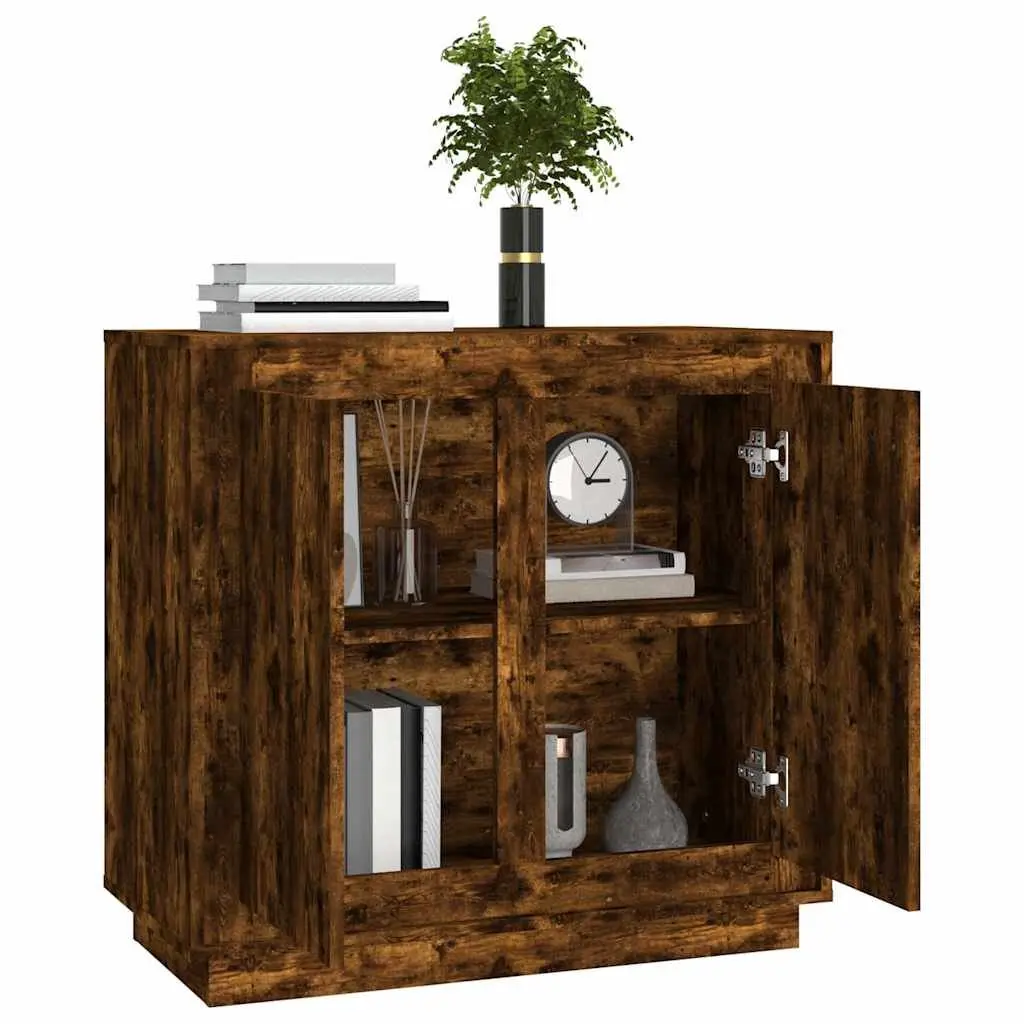 Sideboard Storage Cabinet Brown Engineered Wood 80x34x75cm Buffet Cupboard