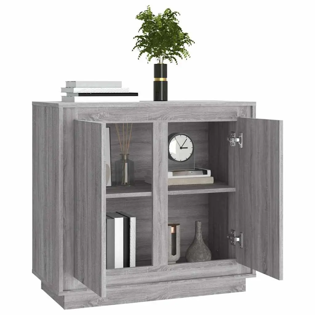Sideboard Grey Sonoma 80x34x75cm Storage Cabinet Engineered Wood Compartments