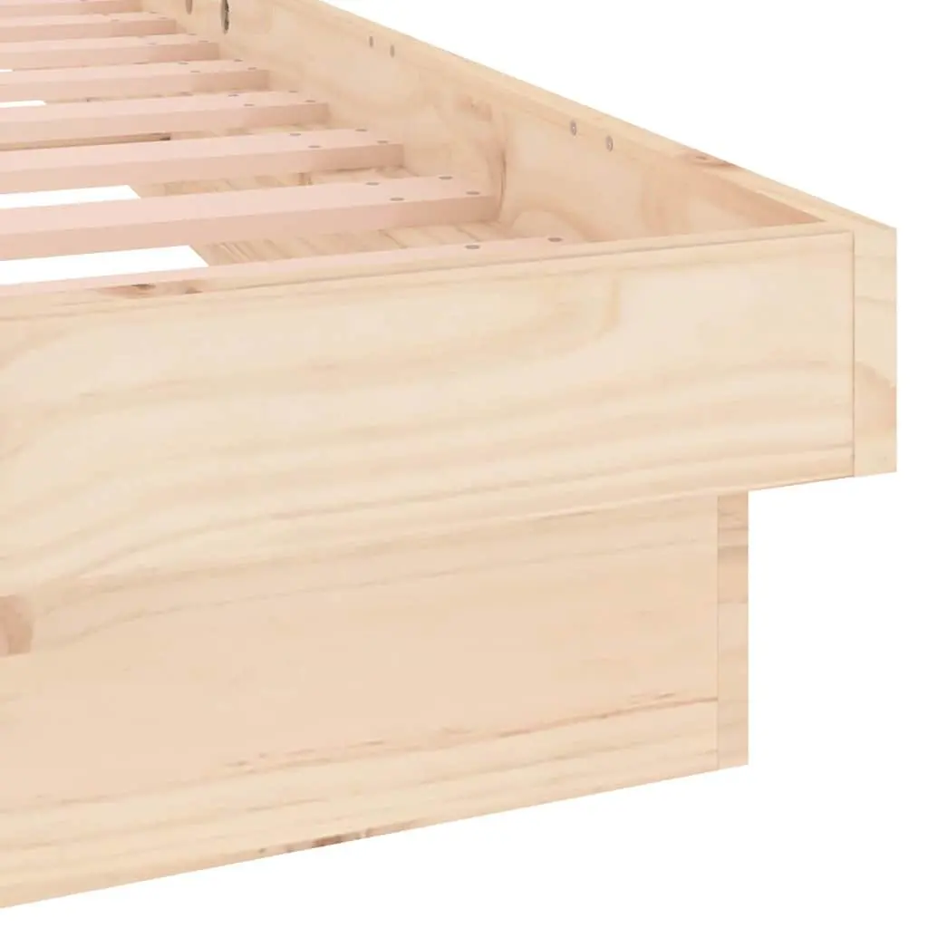 Solid Wood Bed Frame with LED Lighting for 150x200 cm