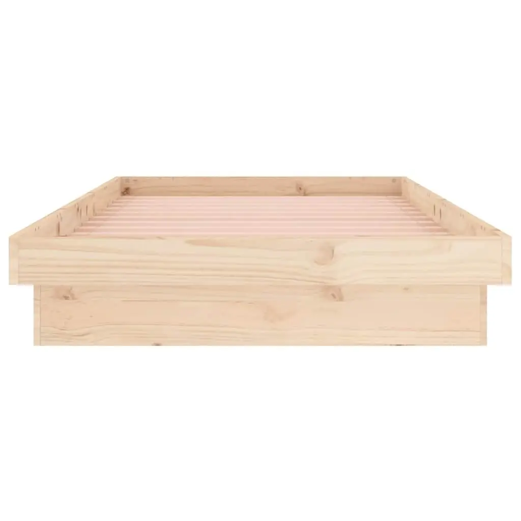 Solid Wood Bed Frame with Remote LED 90x190 cm