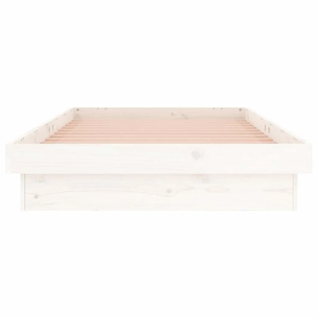 White LED Bed Frame 90x190cm with Slatted Base