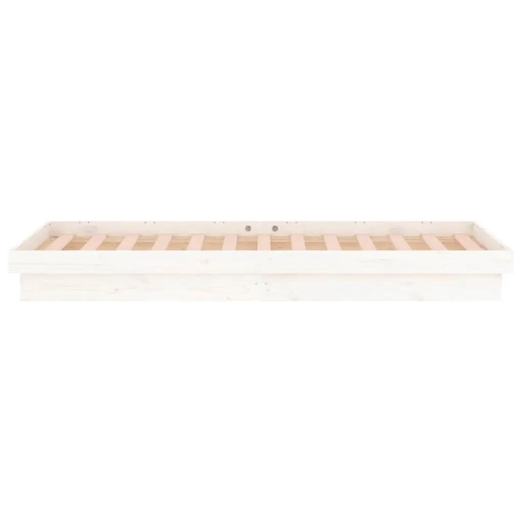 White LED Bed Frame 90x190cm with Slatted Base