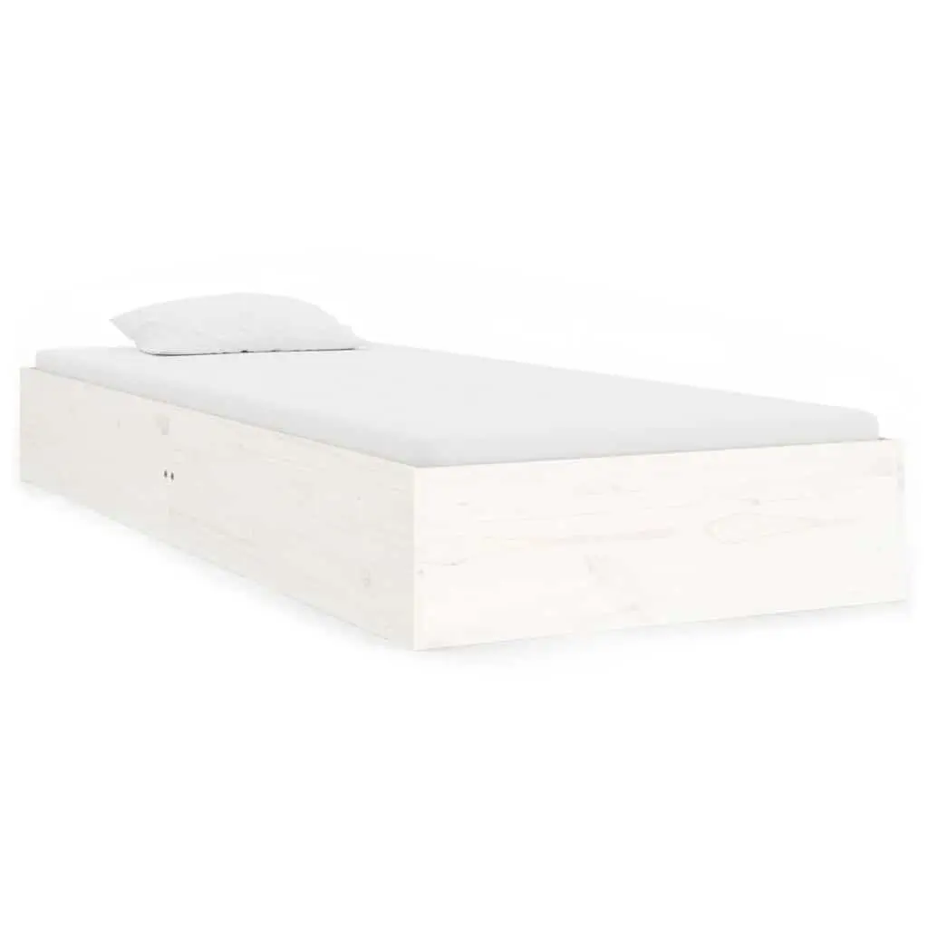 White Bed Frame 90x190 cm in Solid Pine