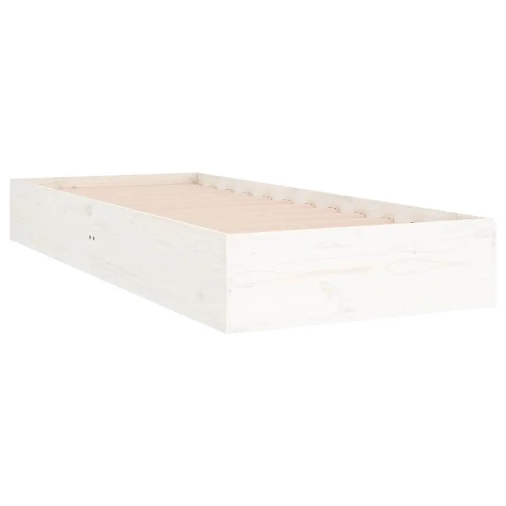 White Bed Frame 90x190 cm in Solid Pine
