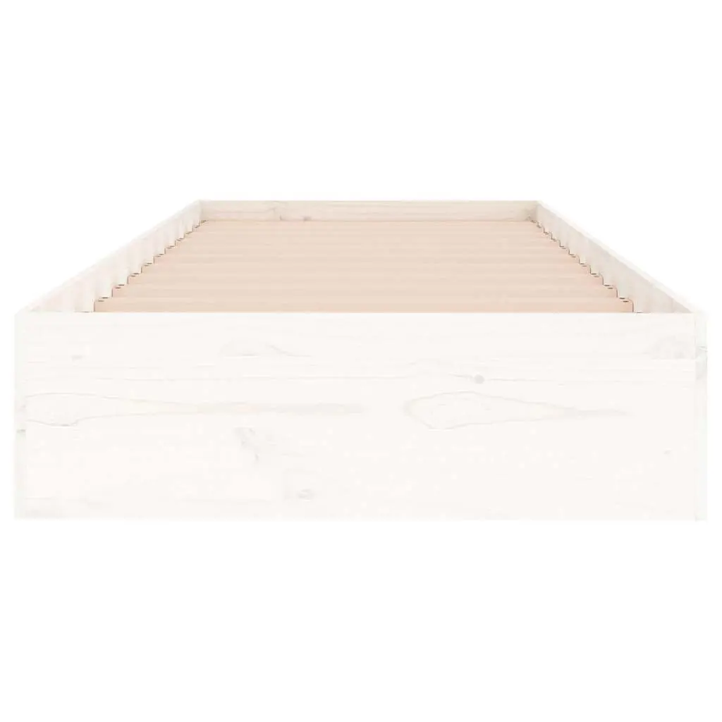 White Bed Frame 90x190 cm in Solid Pine