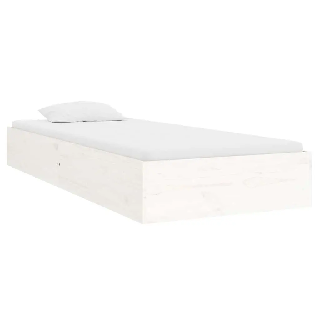White Bed Frame 90x190 cm in Solid Pine