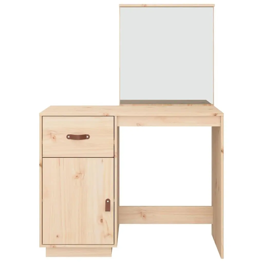 Solid Pine Dressing Table with Mirror and Storage Solutions 95x50x134 cm