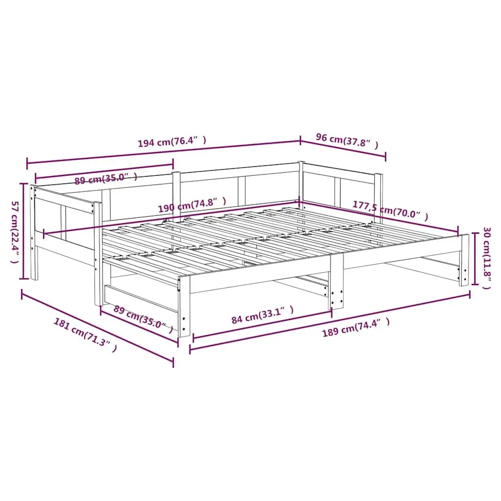 Solid Wood Day Bed for Guests