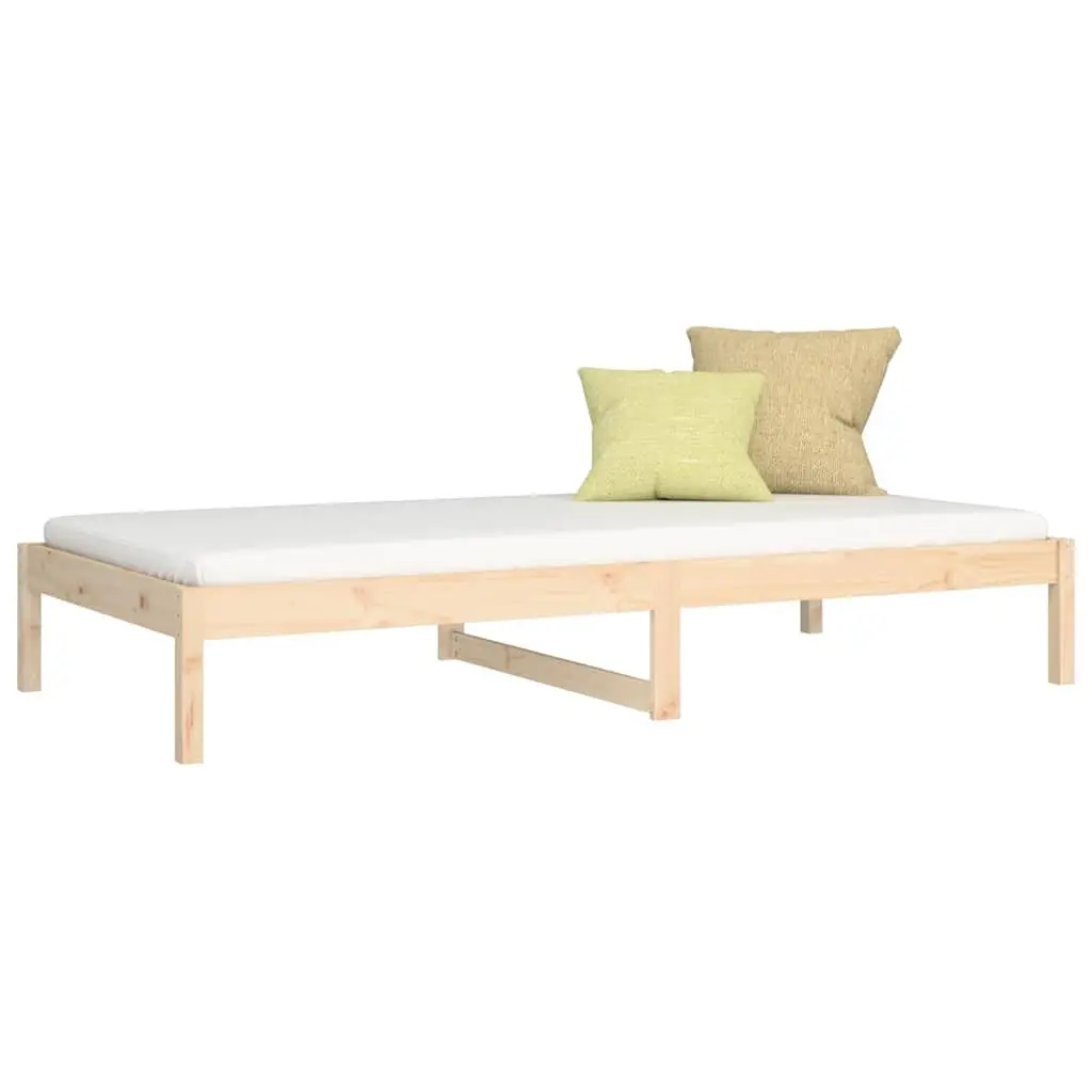 Day Bed Frame Solid Pine Wood 90x190 cm Brown Sofa Bed Living Room Bedroom Furniture