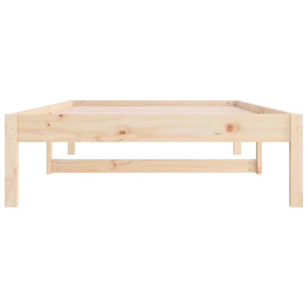 Day Bed Frame Solid Pine Wood 90x190 cm Brown Sofa Bed Living Room Bedroom Furniture