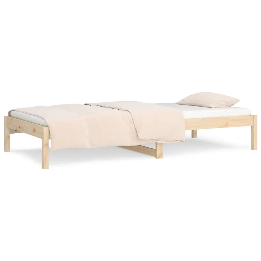 Day Bed Frame Solid Pine Wood 90x190 cm Brown Sofa Bed Living Room Bedroom Furniture