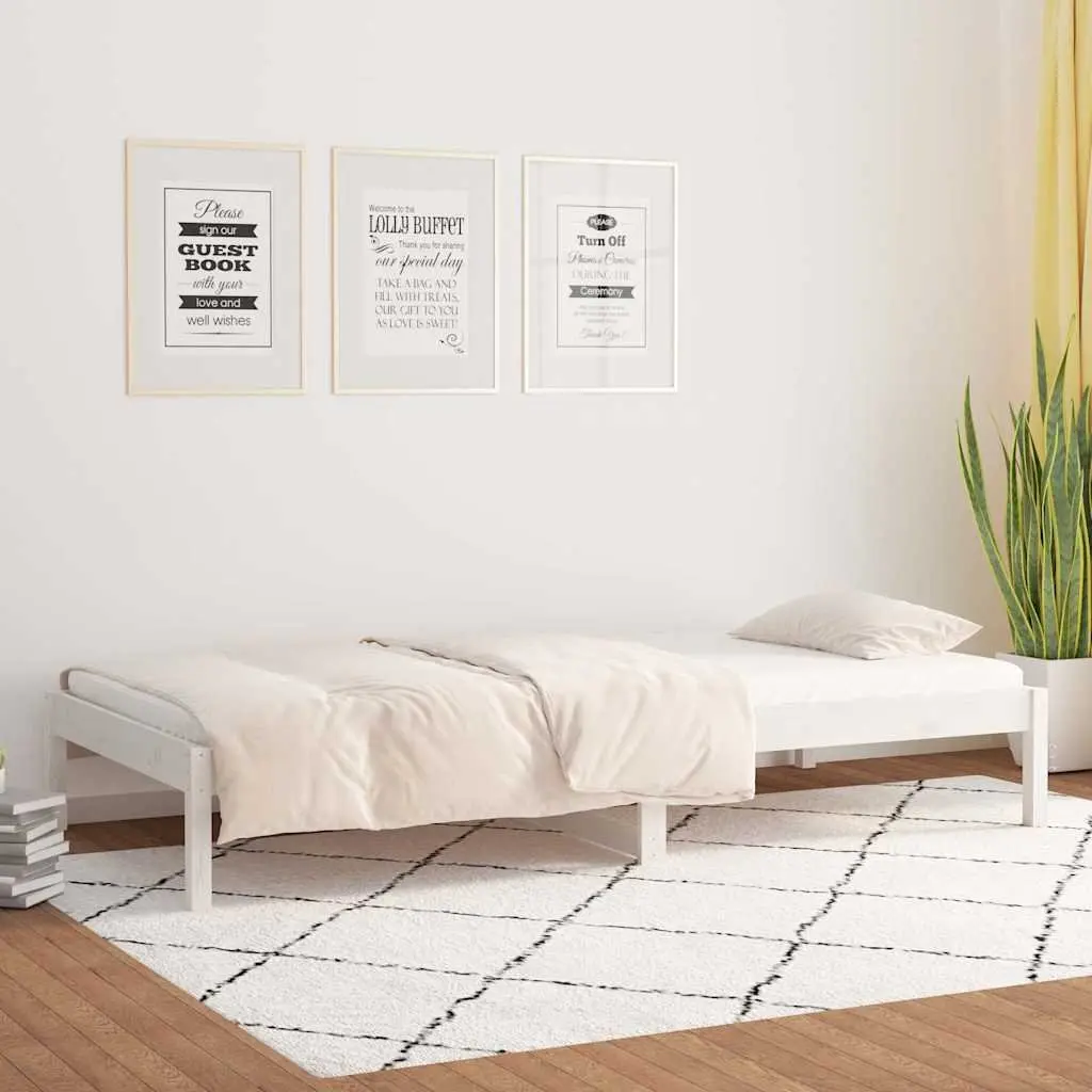 White Day Bed Frame 90x190cm for Comfort