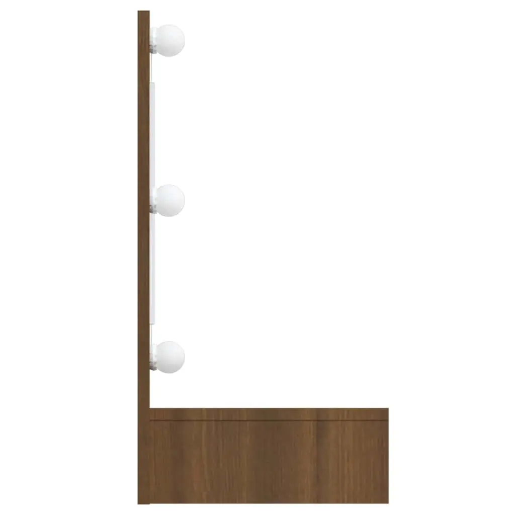 LED Mirror Cabinet Bathroom Vanity Storage Unit Brown Oak Organiser Dresser