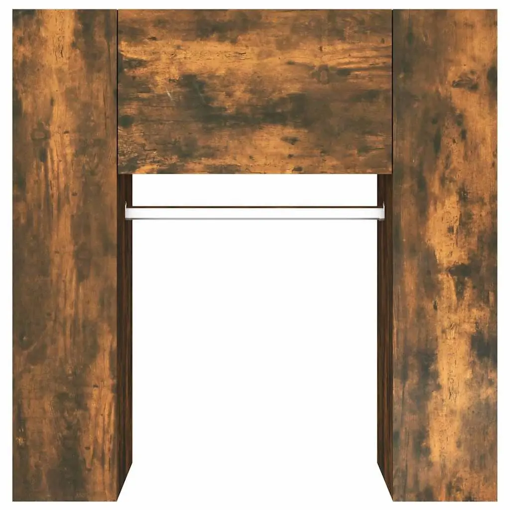 Hallway Cabinet Storage Unit Brown Engineered Wood Shelves Clothes Rail