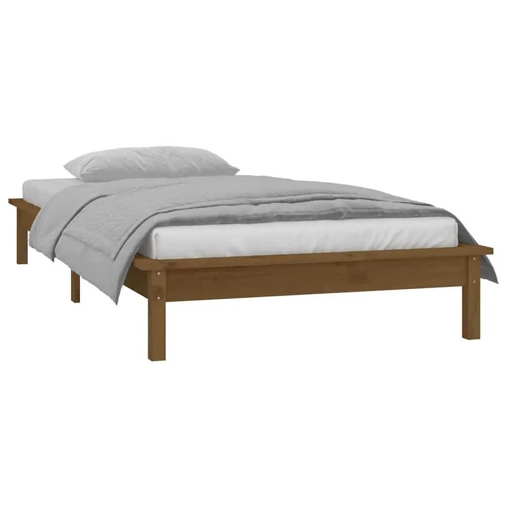 Solid Wood LED Bed Frame, 90x190 cm