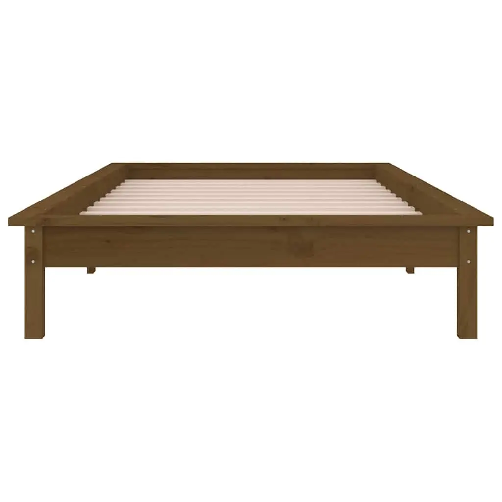 Solid Wood LED Bed Frame, 90x190 cm