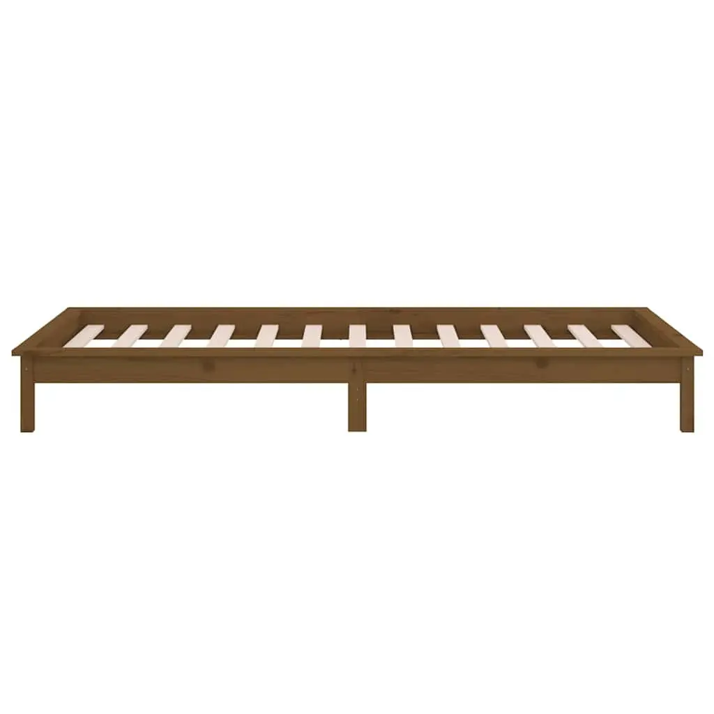 Solid Wood LED Bed Frame, 90x190 cm