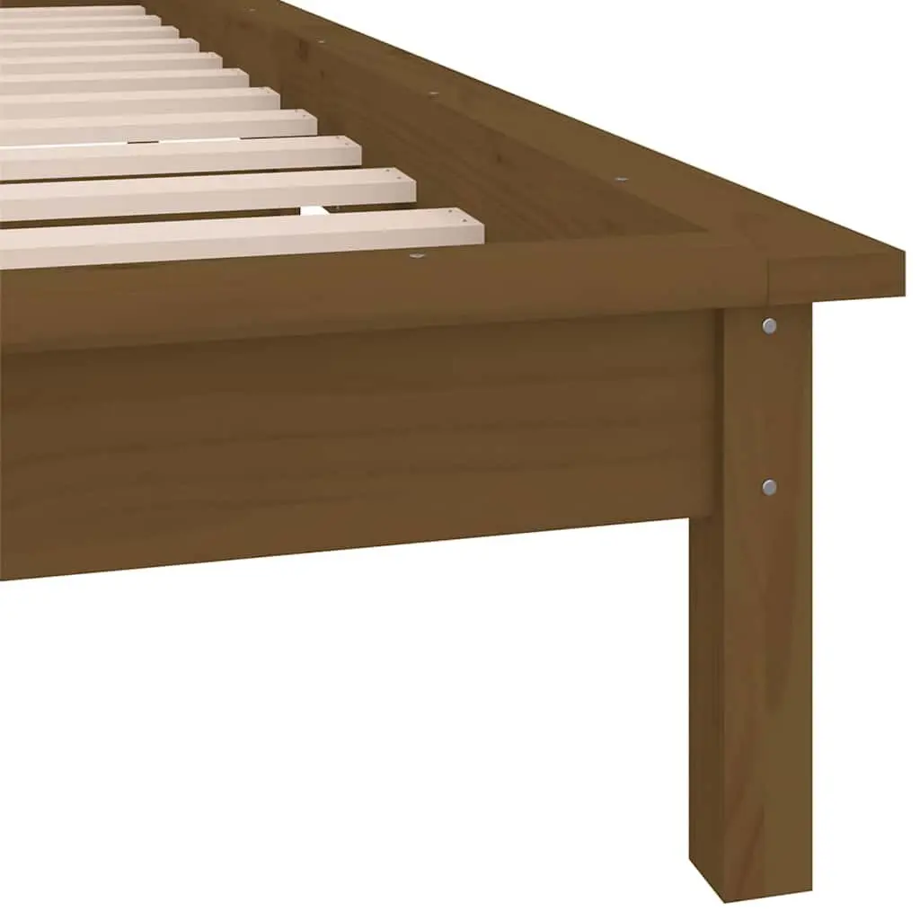 Solid Wood LED Bed Frame, 90x190 cm