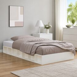 Warm Solid Wood Bed Frame in White for Comfort and Style