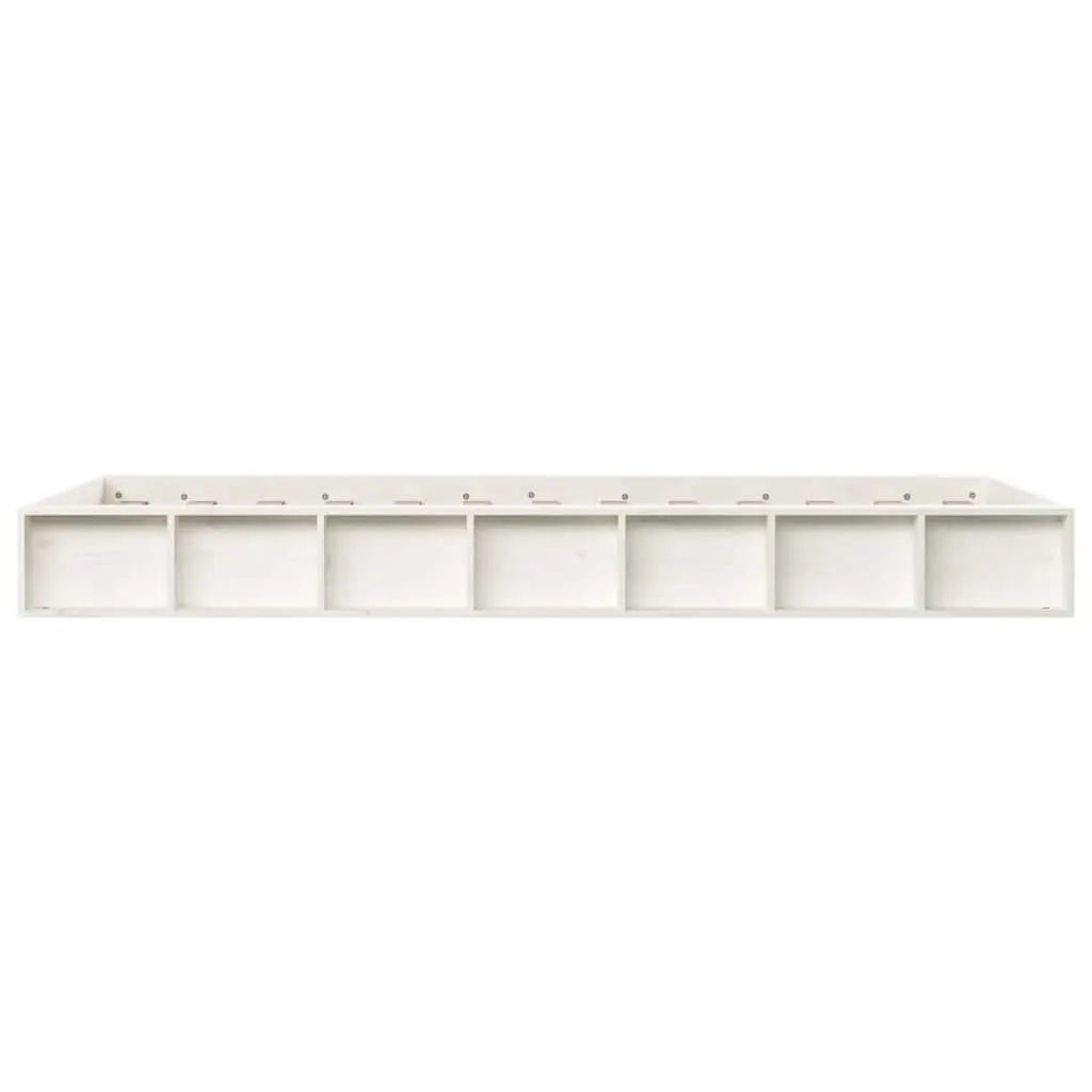 Solid Wood Bed Frame White 135x190 cm Pine Slatted Base Bedroom Furniture