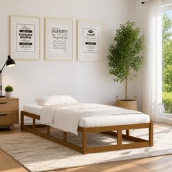 Durable Solid Wood Bed Frame 100x200 cm for Comfort
