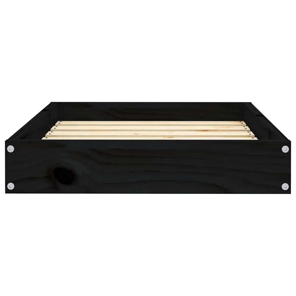 Dog Bed Wooden Frame Black Rectangular Pet Sofa Comfortable Sleeping House