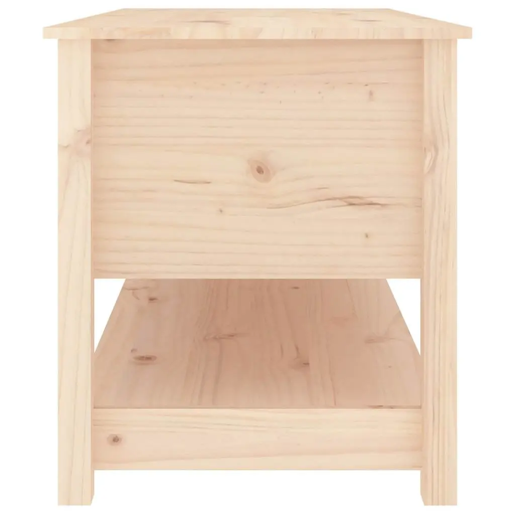 Coffee Table Storage Drawers Open Shelf 102x49x55cm Brown Solid Pine Wood