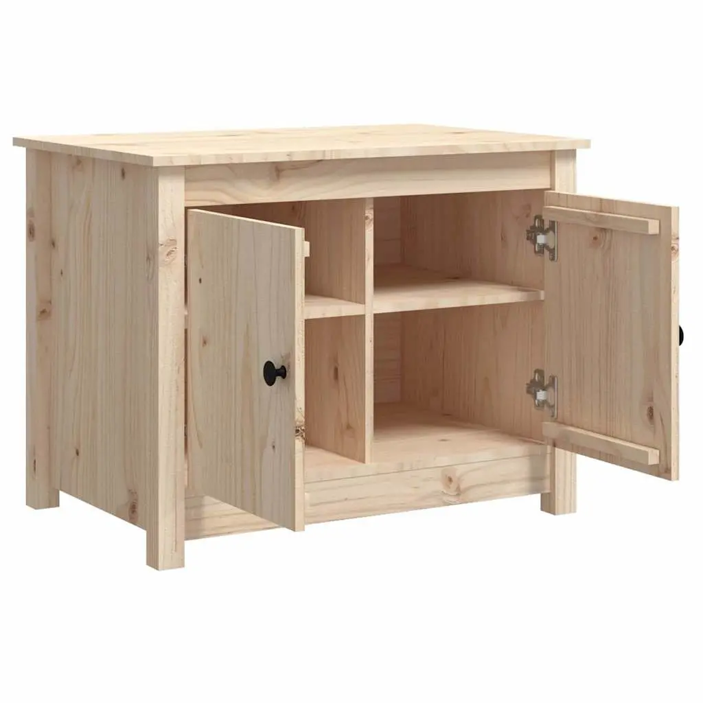 Coffee Table Storage Compartments 71x49x55cm Solid Pine Wood Brown