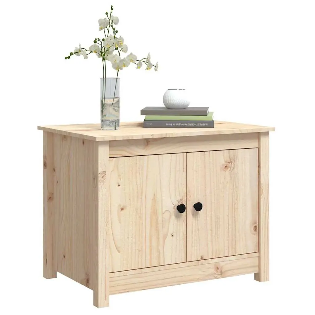 Coffee Table Storage Compartments 71x49x55cm Solid Pine Wood Brown