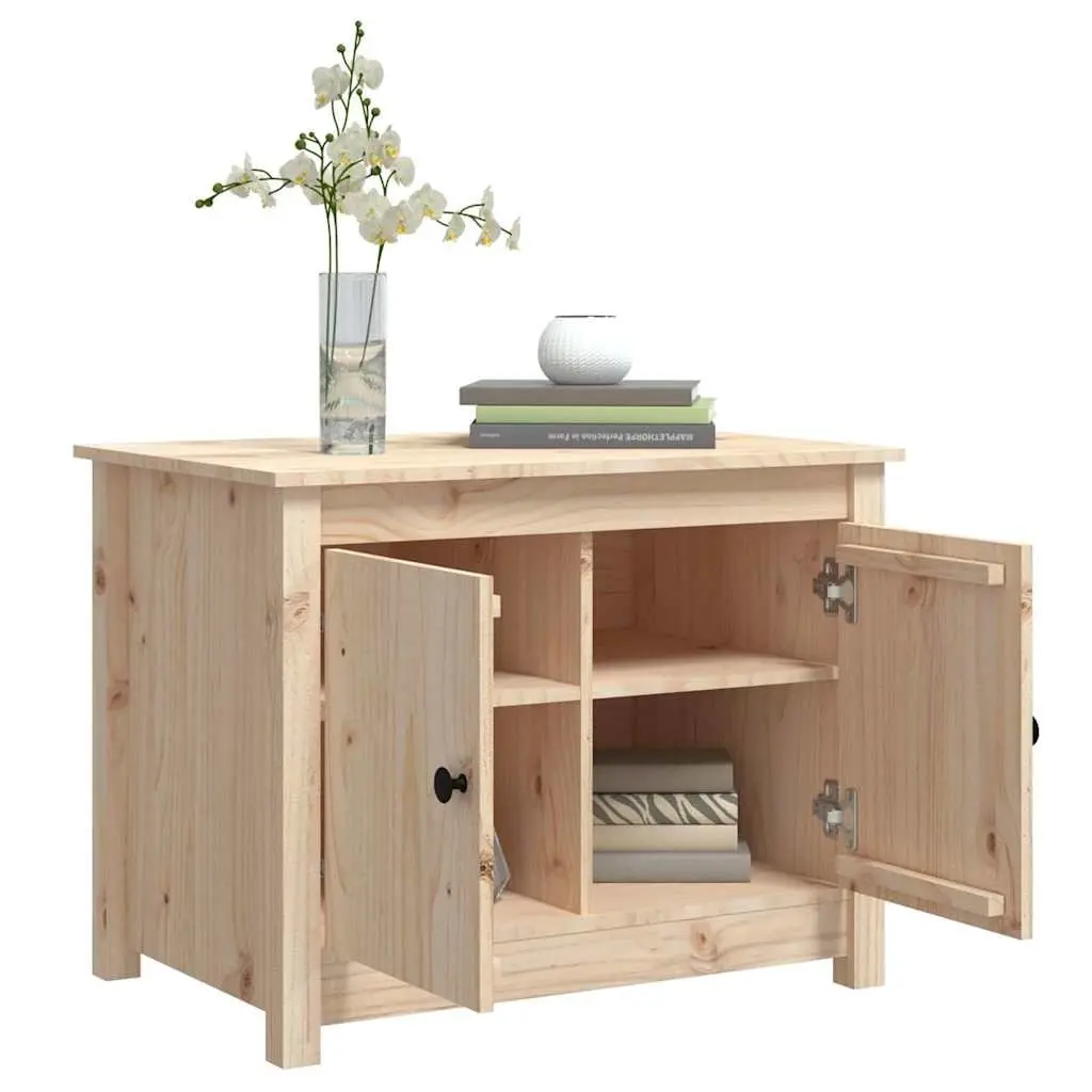 Coffee Table Storage Compartments 71x49x55cm Solid Pine Wood Brown