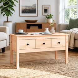 Solid Wood Pine Coffee Table - Practical and Stylish