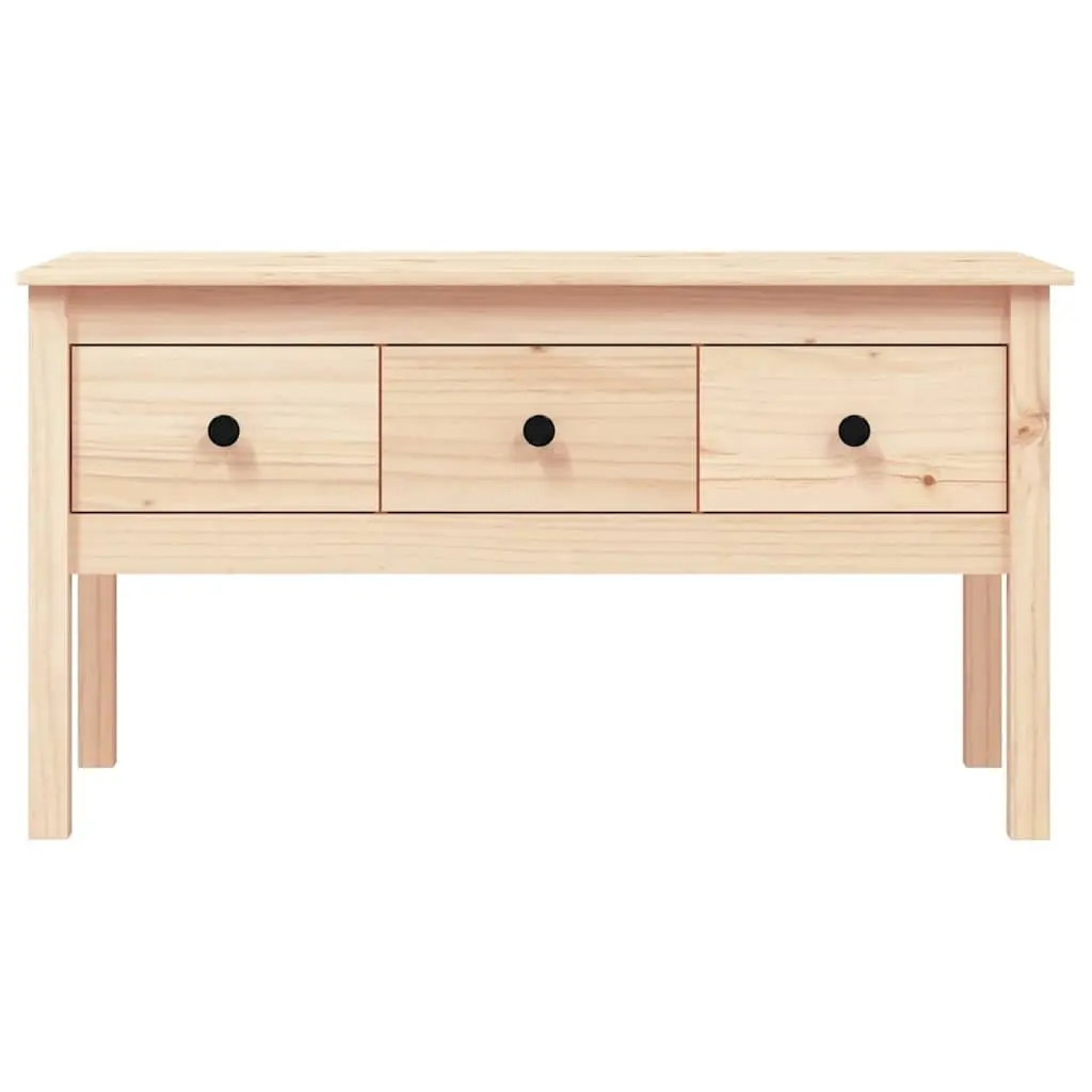 Solid Wood Pine Coffee Table 102x49x55cm Brown Storage Drawers Accent Furniture
