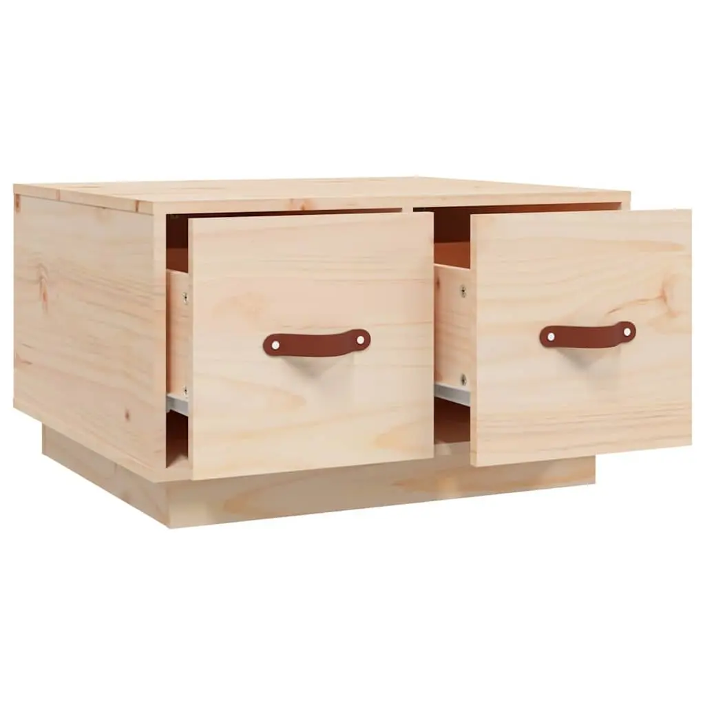 Coffee Table Storage 60x53x35 cm Brown Solid Pine Wood