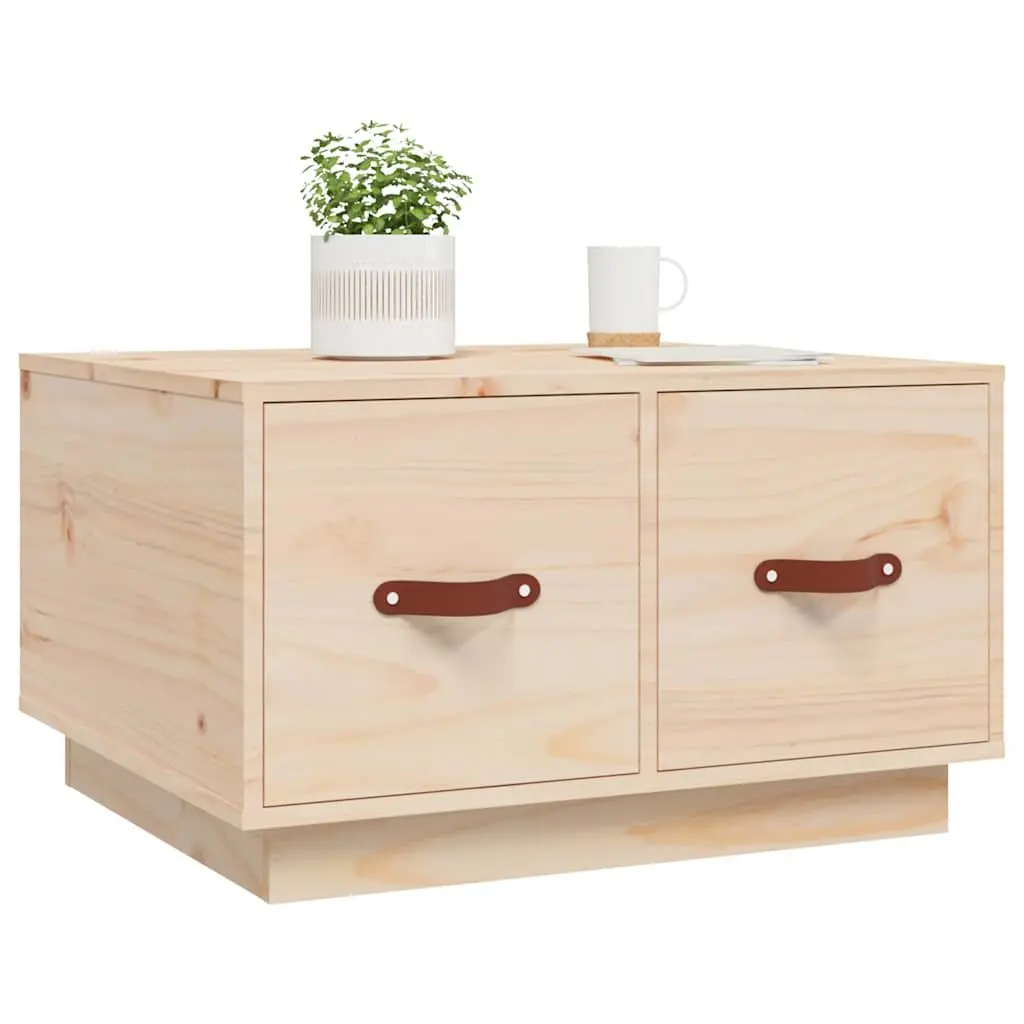 Coffee Table Storage 60x53x35 cm Brown Solid Pine Wood