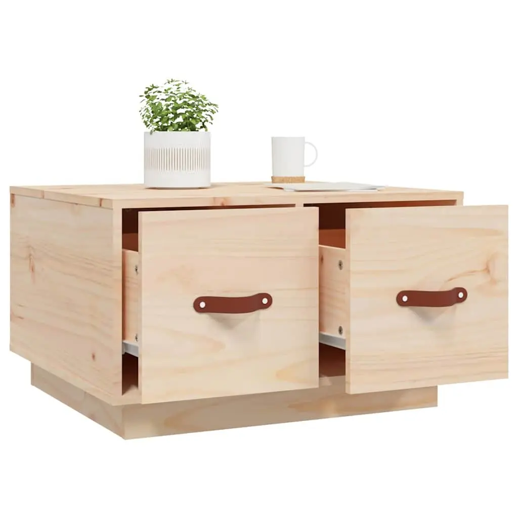 Coffee Table Storage 60x53x35 cm Brown Solid Pine Wood